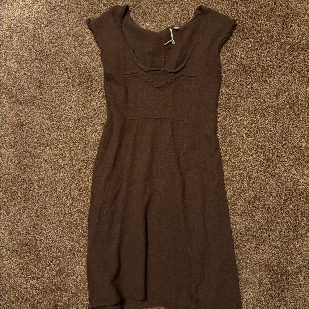 Brown Knit Cap Sleeve Dress - Knitted & Knotted - Anthropologie